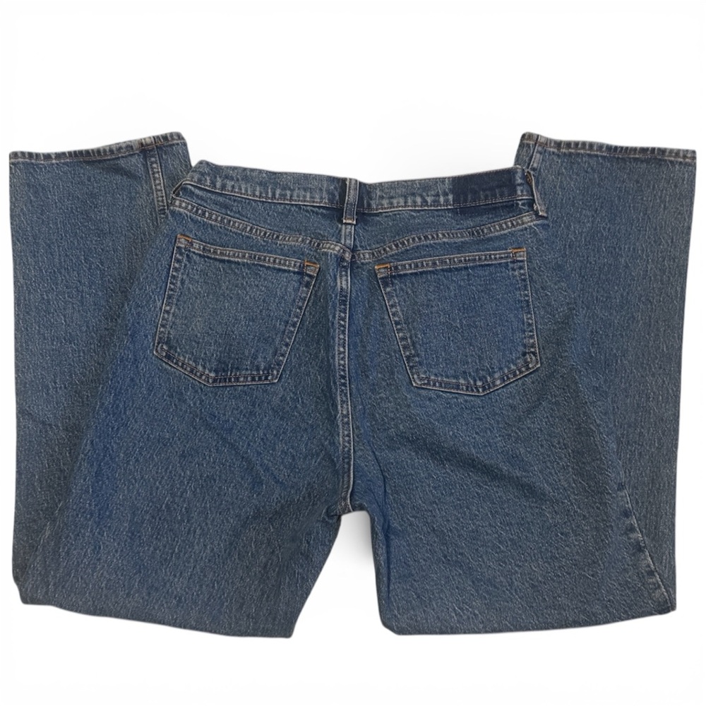 Abercrombie & Fitch Curve Love Mid Rise 90s Straight Jean - Dark Marble (Short) - Picture 3 of 4